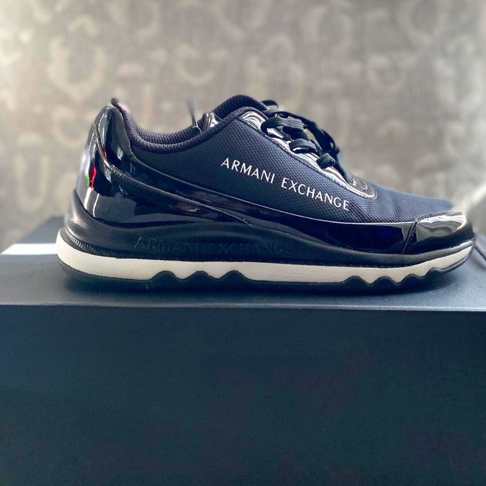 Armani Exchange Black and White Trainers
